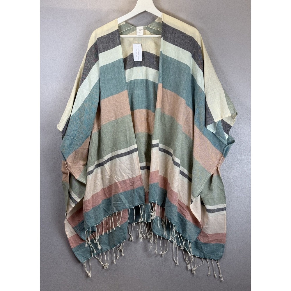 Christopher & Banks CJ Banks Woman's Multicolor Lightweight Wrap Cover Up Poncho